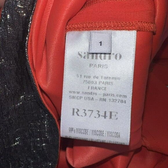 Sandro Bright Red Viscose 3/4 Sleeve Short Shift Dress Size 1 (4) - Picture 5 of 5